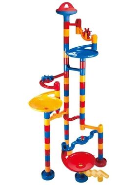 Galt Multicolor Kids Marble Run Tower - Red, Blue & Yellow Building Set
